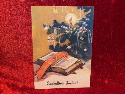 MARTTA WENDELIN -joulukortti - kirjanmerkki